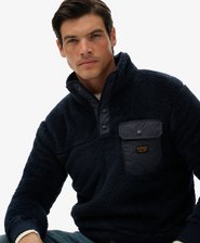 High Pile Fleece Henley Jumper