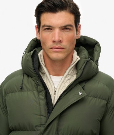 Hooded Sports Puffer Coat Image 4