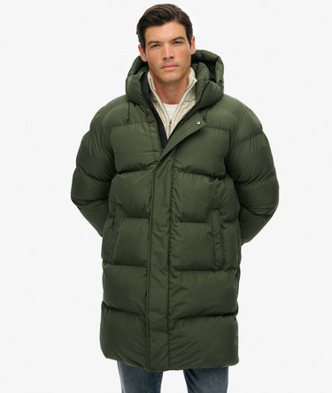Hooded Sports Puffer Coat Image 6