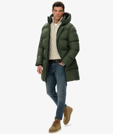 Hooded Sports Puffer Coat Image 7