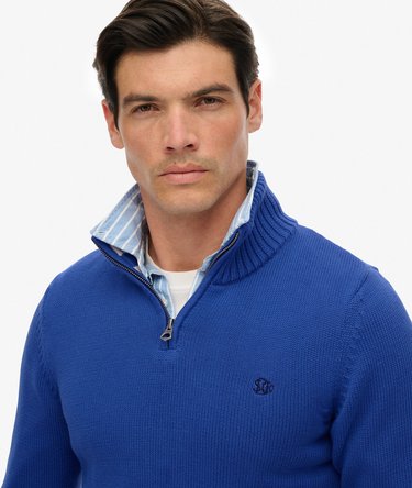 Cotton Half Zip Knit Jumper Image 4