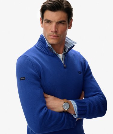 Cotton Half Zip Knit Jumper Image 2