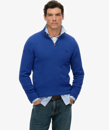 Cotton Half Zip Knit Jumper Image 1