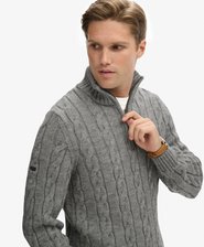 Maglione a trecce Jacob con mezza zip