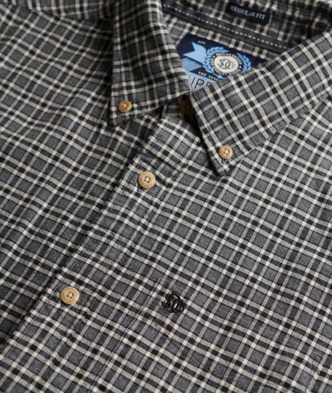 Chemise Oxford Premium à carreauxmicro carreaux anthracite