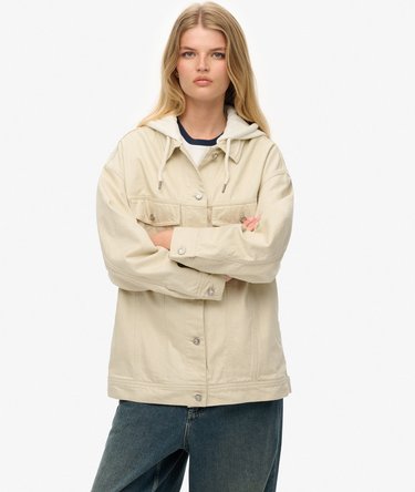 Relaxed Hooded Trucker Jacket Image 5