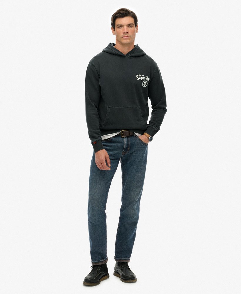 mens Tokyo Narrative Loose Hoodie in BLACKBOARD | Superdry UK