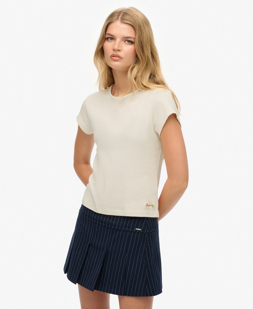 Superdry t-shirt donna colore beige W1011639A-7SJ