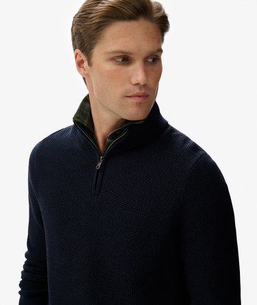 Cotton Texture Half-Zip Jumper Image 3