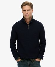 Cotton Texture Half-Zip Jumper