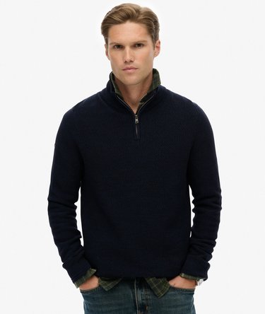 Cotton Texture Half-Zip Jumper Image 1