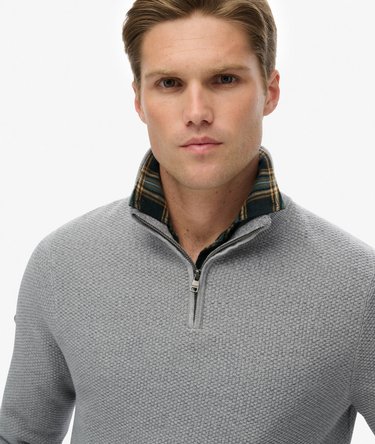 Cotton Texture Half-Zip Jumper Image 4