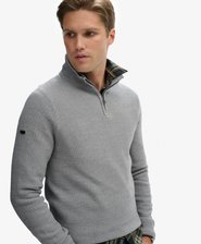 Cotton Texture Half-Zip Jumper