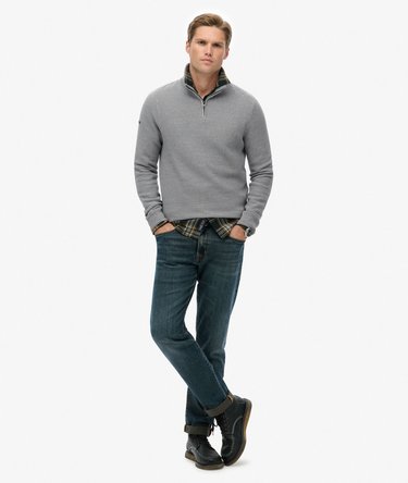 Cotton Texture Half-Zip Jumper Image 3