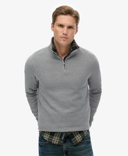 Cotton Texture Half-Zip Jumper
