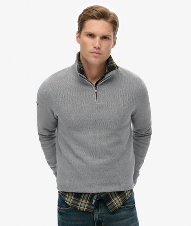Cotton Texture Half-Zip Jumper Image 1