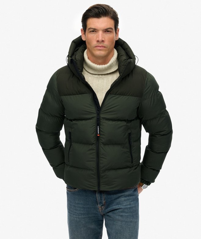 Colourblock Hooded Puffer Jacket