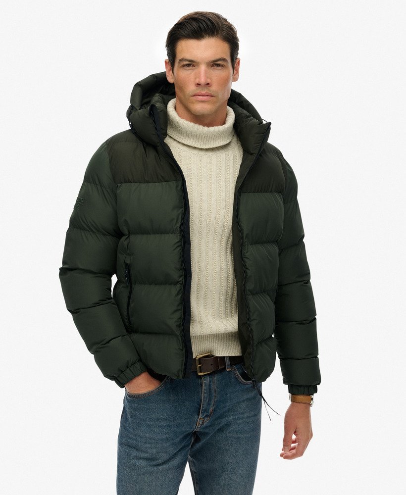 Fl Colorblock Mid Length Hooded Puffer Jacket main image 1