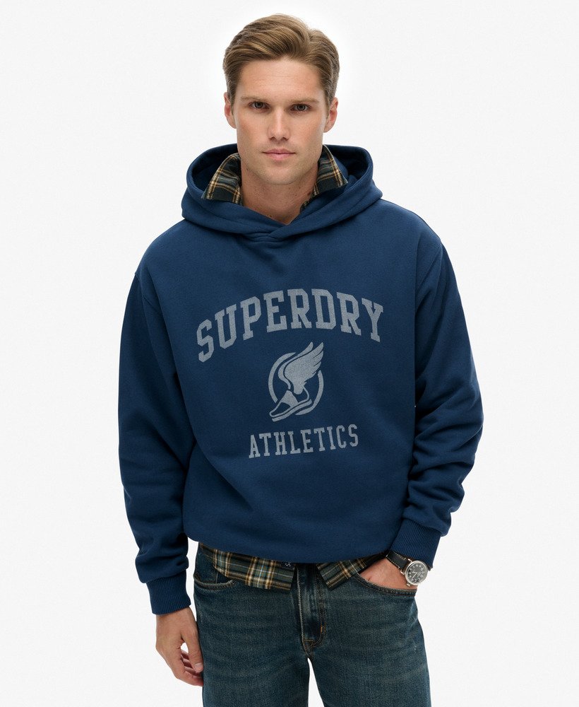 mens Vintage Athletics Oversized Hoodie in INSIGNIA BLUE | Superdry US
