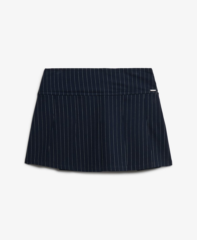 womens Pinstripe Pleat Mini Skirt in NAVY PINSTRIPE | Superdry CA-EN
