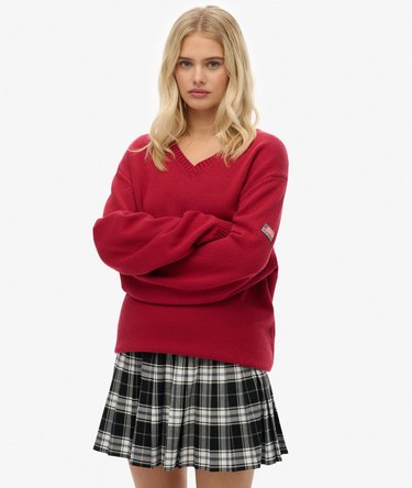 Oversized V Neck Jumper Image 2