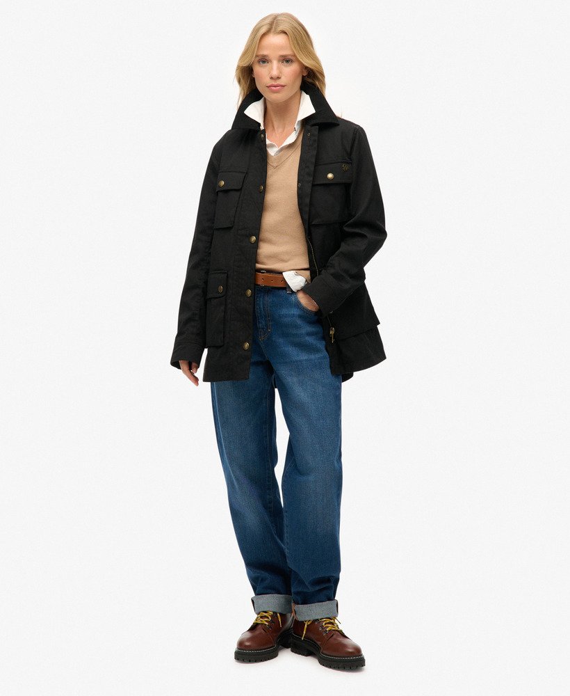 womens Wax Jacket in Black | Superdry US