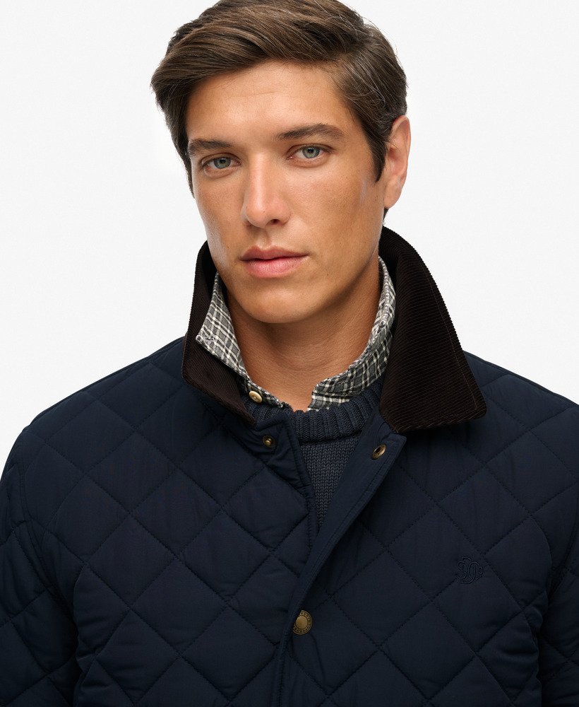 Veste Matelassée Bleu Marine - Taille S - 4 Poches Boutons - Occasion Très Bon État