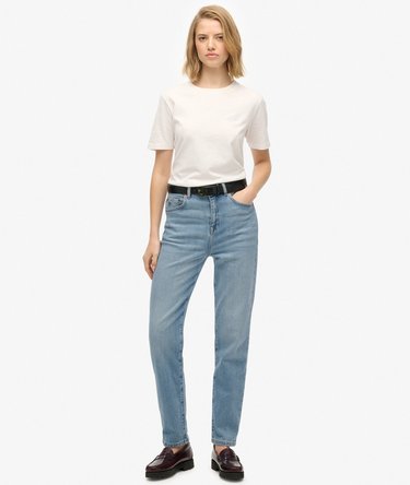 Jean mom taille haute en coton biologique Image 1