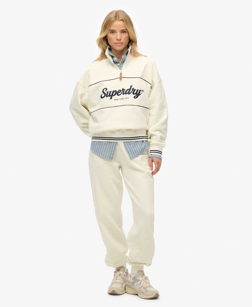womens Country Club Half Zip Sweatshirt in OFF WHITE | Superdry CA-EN
