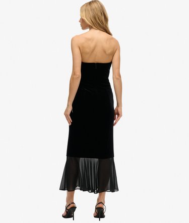 Samt-Maxikleid ohne Träger Image 4