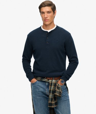 Vintage Logo Mid Weight Long Sleeve Half Button Image 1