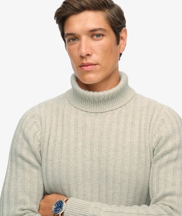 The Merchant Store - Ribbed Roll Neck Jumper Image 4