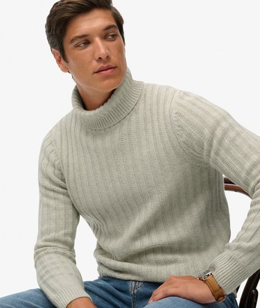 The Merchant Store - Ribbed Roll Neck Jumper Image 2