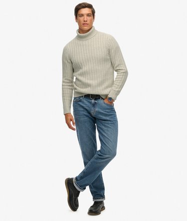 The Merchant Store - Ribbed Roll Neck Jumper Image 3