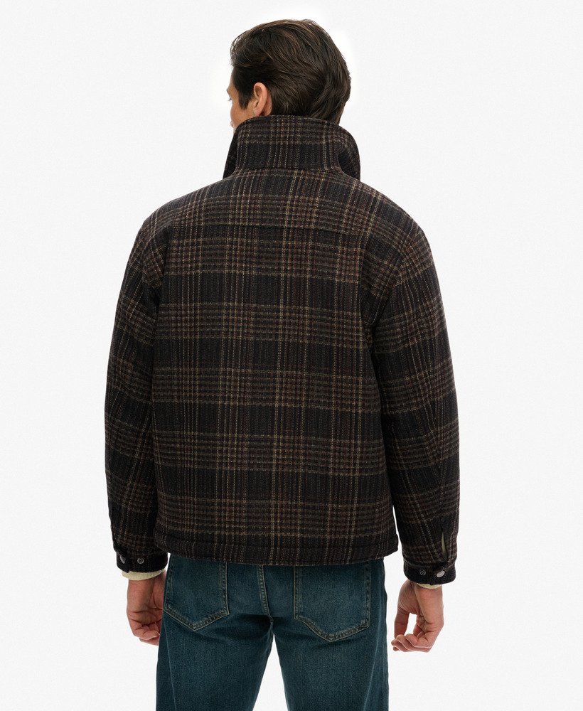 mens Wool Blend Check Ranch Jacket in Mercantile Brown Check | Superdry ...