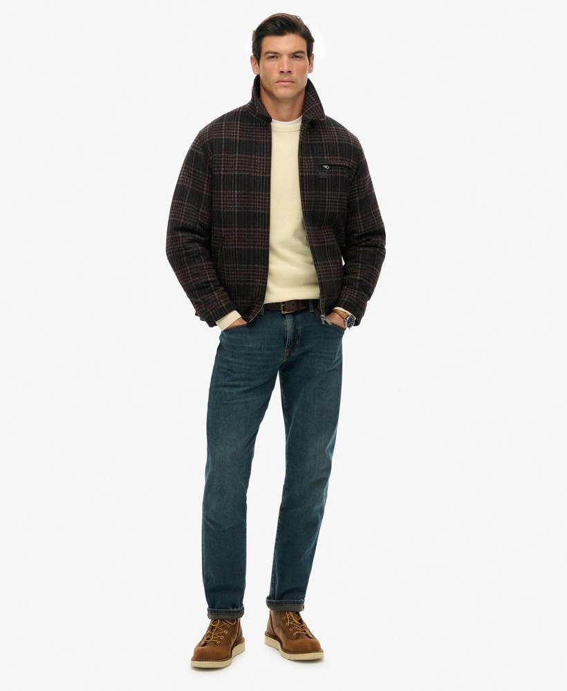 mens Wool Blend Check Ranch Jacket in Mercantile Brown Check | Superdry UK