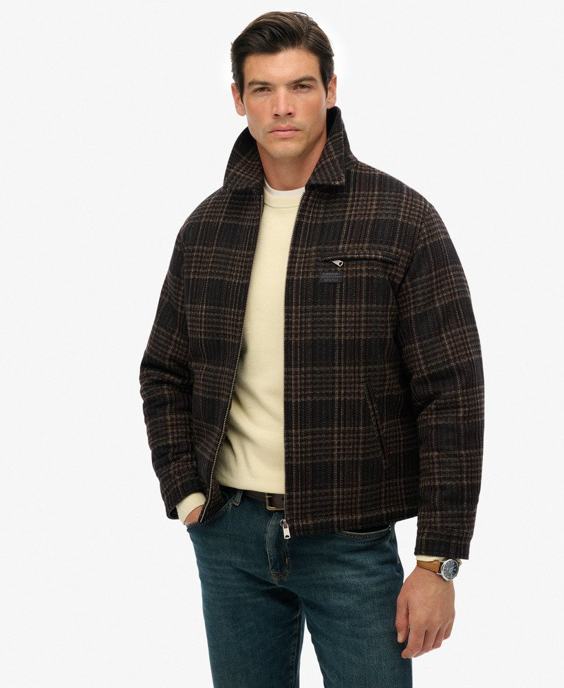 mens Wool Blend Check Ranch Jacket in Mercantile Brown Check