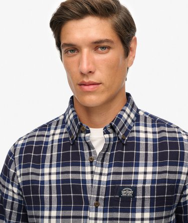 Långärmad bomullsskjorta i lumberjack-stil Image 4