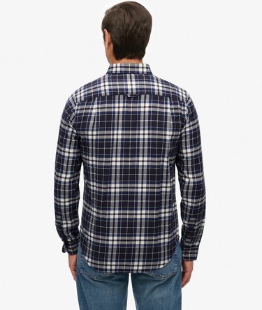 Långärmad bomullsskjorta i lumberjack-stil Image 5