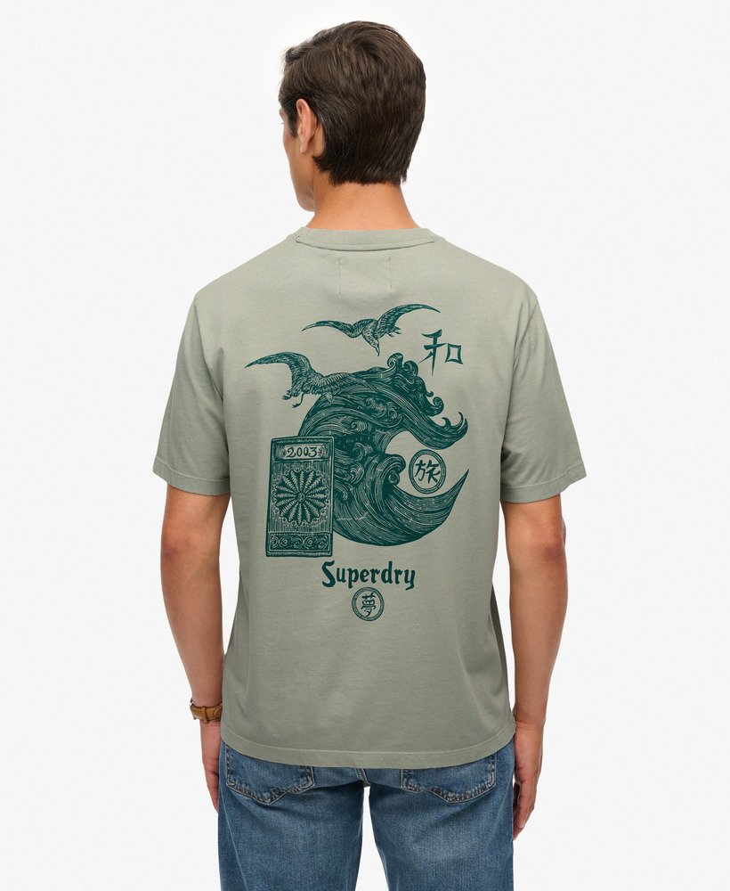 mens Tokyo Narrative Loose T-Shirt in SLATE GREY | Superdry US