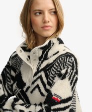 Super Soft Printed Henley Fleece Jumper