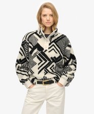 Super Soft Printed Henley Fleece Jumper