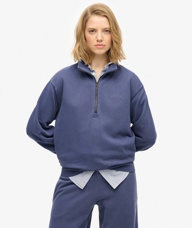 Essential Logo Garment Dye Half Zip Jumper Image 1