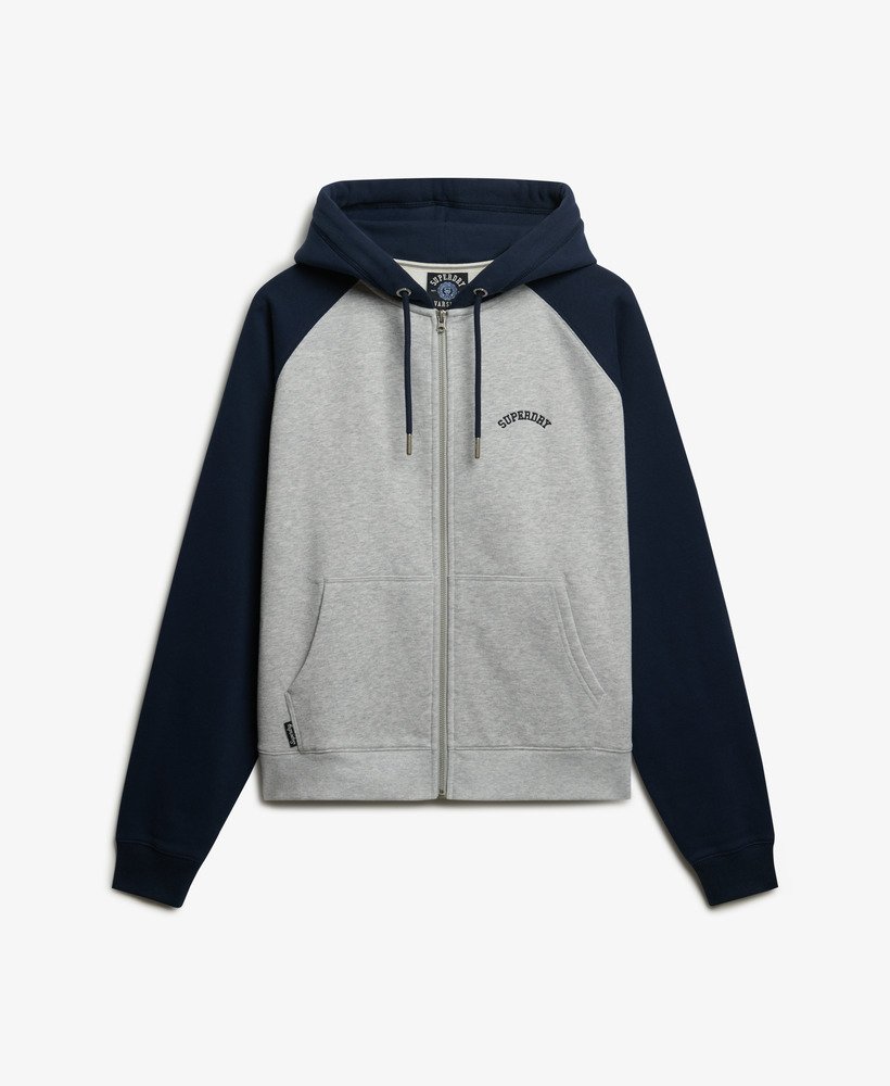 womens Essential Logo Raglan Zip Hoodie in Glacier Grey Marl/ Richest ...
