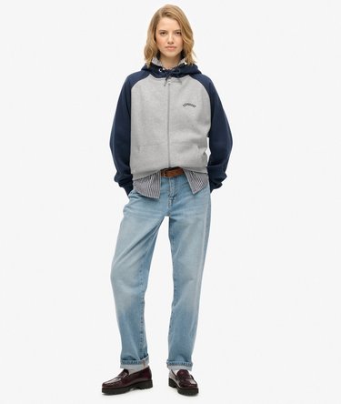 Essential Logo Raglan Zip Hoodie Image 3