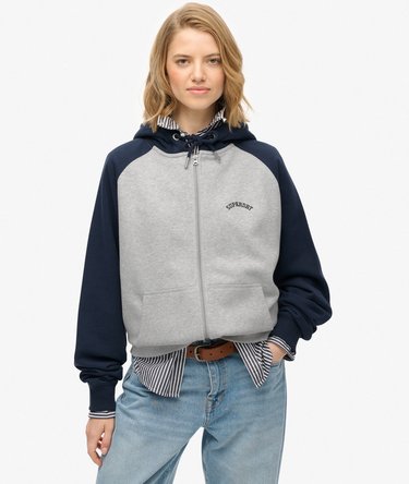 Essential Logo Raglan Zip Hoodie Image 1