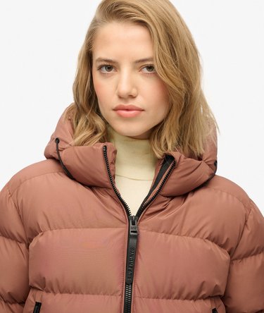 Hooded Sports Puffer Jacket Image 4
