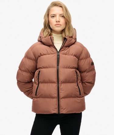 Hooded Sports Puffer Jacket Image 6