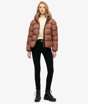 Hooded Sports Puffer Jacket Image 3