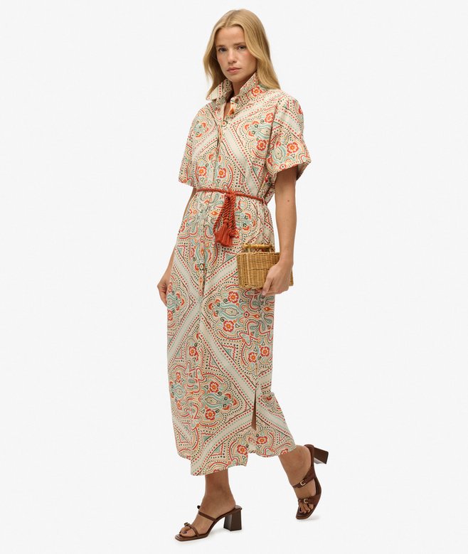 Linen Shirt Maxi Dress